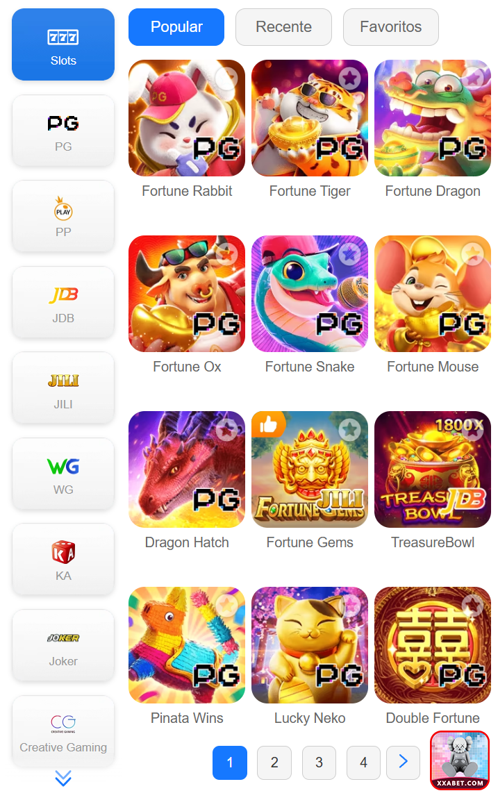 Slots online da xxabet.com com jackpots progressivos